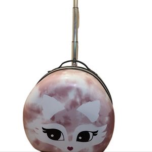 Beautiful 🥰 Rare Justice Hard Cover Rolling Suitcase Pink Fox Zip Around